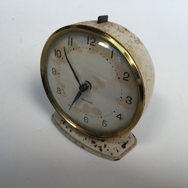 CLOCK, Alarm - Rusted Cream Westclox